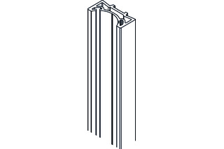 Profil vertical No. 2 - 6500mm alu brut, pour système cadre