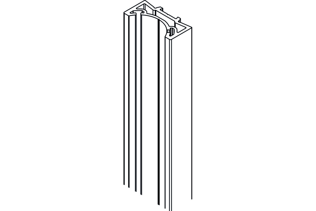 Profil vertical No. 2 - 6500mm alu brut, pour système cadre