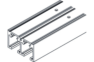 Doppellaufschiene HAWA 3500mm Alu eloxiert, gebohrt Doppellaufschiene HAWA 3500mm Alu eloxiert, gebohrt