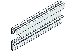 Laufschiene 748 mm, rechts, LM farblos eloxiert Laufschiene 748 mm, rechts, LM farblos eloxiert