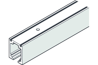 Niedere Laufschiene LM 6000 mm, farblos eloxiert, gebohrt (Typ Frontslide 60) Niedere Laufschiene LM 6000 mm, farblos eloxiert, gebohrt (Typ Frontslide 60)