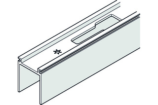 Aufnahmeprofil HAWA mit Bajonettverschluss, LM farblox eloxiert für Schienenlaufläge 3000 mm Aufnahmeprofil HAWA mit Bajonettverschluss, LM farblox eloxiert für Schienenlaufläge 3000 mm