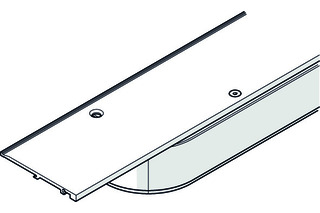 Laufschiene HAWA mit Bogenstück links, Länge 2120, schwarz eloxiert Laufschiene HAWA mit Bogenstück links, Länge 2120, schwarz eloxiert