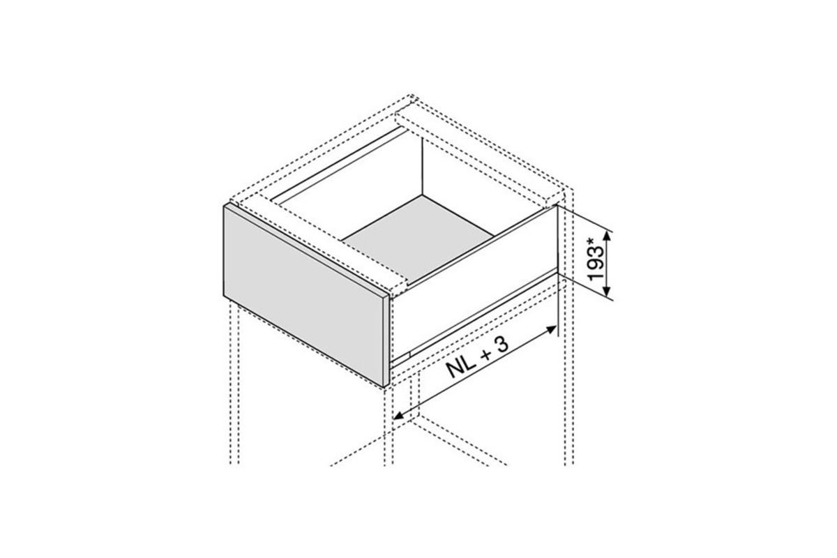 Profil de côté de tiroir BLUM LEGRABOX pure C noir carbone
