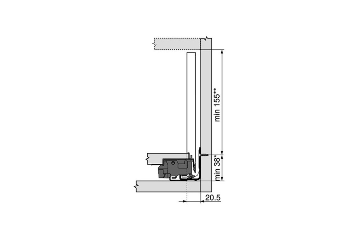 Profil de côté de tiroir BLUM LEGRABOX pure C