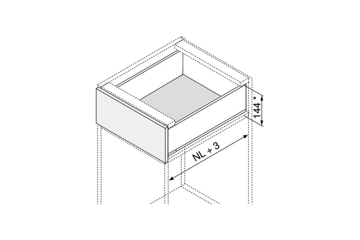 Profil de côté de tiroir BLUM LEGRABOX pure K