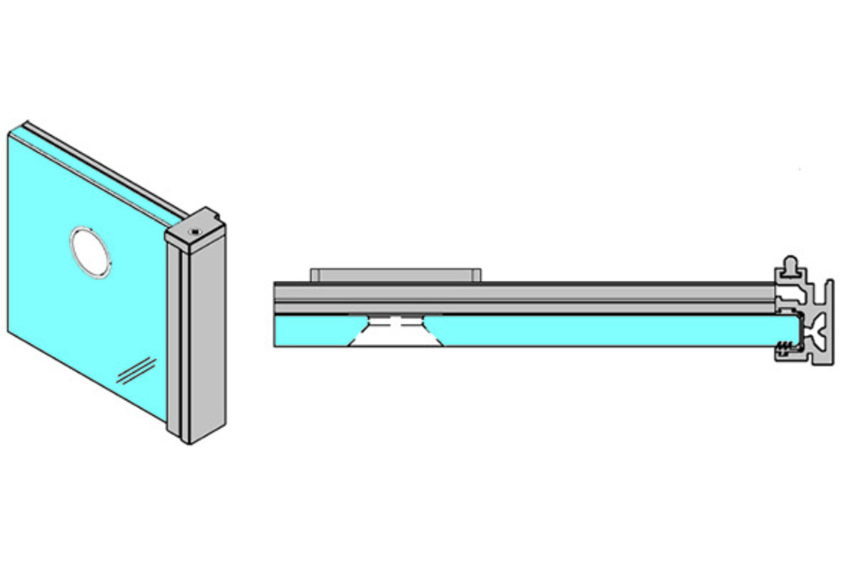 Profil de poignée de porte avec profil pour cadre