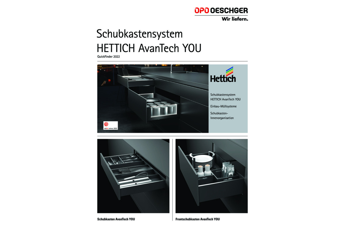 QuickFinder - Systèmes de tiroir HETTICH AvanTech YOU 2023