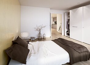 Ferrements pour portes couliss. HAWA Frontino 40, à fleur avec la façade