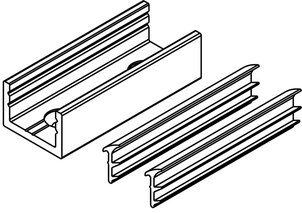Pièce de fixation au sol ou au mur pour portes en verre fixes HAWA