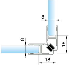 Magnetduschtürdichtungen 90° PAULI+SOHN 8851