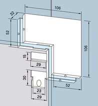 Winkelverbindung PT 60/61 für Ganzglasanlagen DORMA GLAS Universal