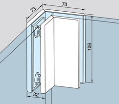 Ferrement d'assemblage PT 80 angolare per impianti completamente in vetro DORMA GLAS Universal