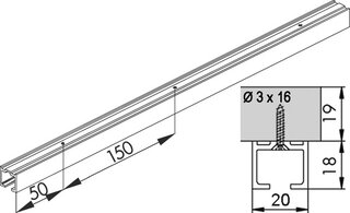 Rail de roulement HAWA Clipo 36