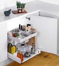 Roulements à double extension multifonctions PEKA Kitchen Tower type 450 / 600 pour portes à charnières