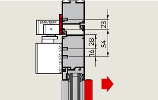 Montageplatte 40 mm zu Gleitschienen DORMAKABA G-EMF XEA