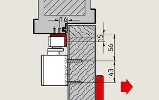 Sturzfutterwinkel für Gleitschienen DORMAKABA G-N XEA