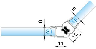 Profili di tenuta box doccia con magnete 135° PAULI+SOHN 8875