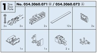 Ferrements pour portes coulissantes HAWA Banio pour 1 vantail
