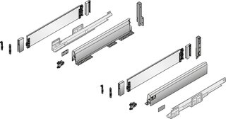 Kit completi cassetto HETTICH ArciTech 94/186, con DesignSide chiaro, 70 kg