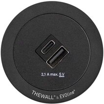 USB-Charger A/C EVOline® One mit Abdeckring Schwarz