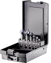 Jeu de fraises à chanfreiner FORTEC Premium Line HSSE-Co5 TiAlN 5 Cutter, 6 pièces