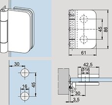 Glastürband DORMA GLAS mit Rahmenteil
