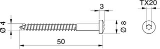 Vis à tête cylindrique TX PAULI+SOHN pour cheville 6x38 Aqua Stop Pro