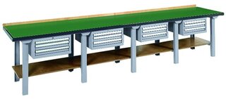 Werkbankkombinationen für 4 Metall-Arbeitsplätze