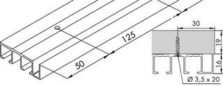 Rail de roulement double HAWA Clipo 16