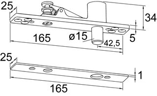Cuscinetto superiore PT 21 per DORMA GLAS Universal