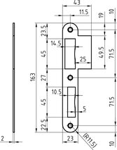 Gâche plate à talon GLUTZ B-1102.431