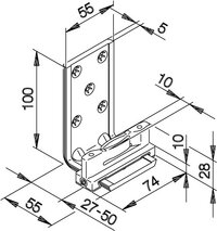 Guide da pavimento HAWA-Confort 120 per porte scorrevoli, semplice