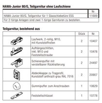 HAWA-Junior 80/G Teilgarnitur für 1 Türe