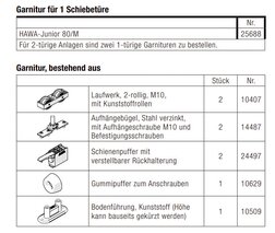 HAWA-Junior 80/M grt. partielle pour 1 porte
