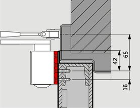 Montageplatte zu DORMAKABA TS 73 V / TS 83