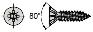 Blechschrauben Senkkopf A2