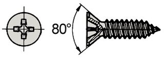 Blechschrauben Senkkopf A2