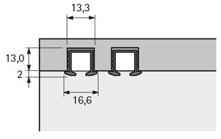 Rail de roulement simple HETTICH SysLine S