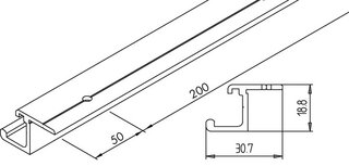 Rail simple HAWA Regal A 25