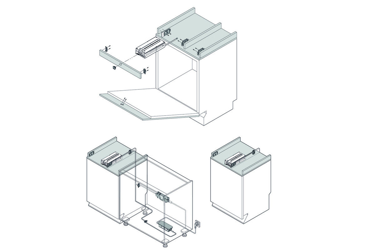 Unità motrice BLUM SERVO-DRIVE flex per frigoriferi, congelatori e lavastoviglie