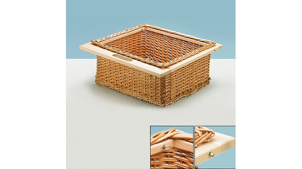 Cestini in vimini HETTICH con struttura in legno
